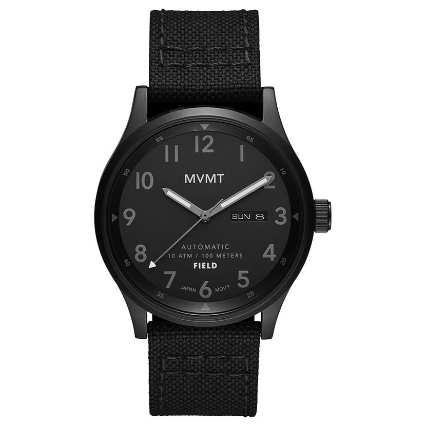 MVMT Field Automatic Triple Black watch – black dial and black ballistic nylon strap