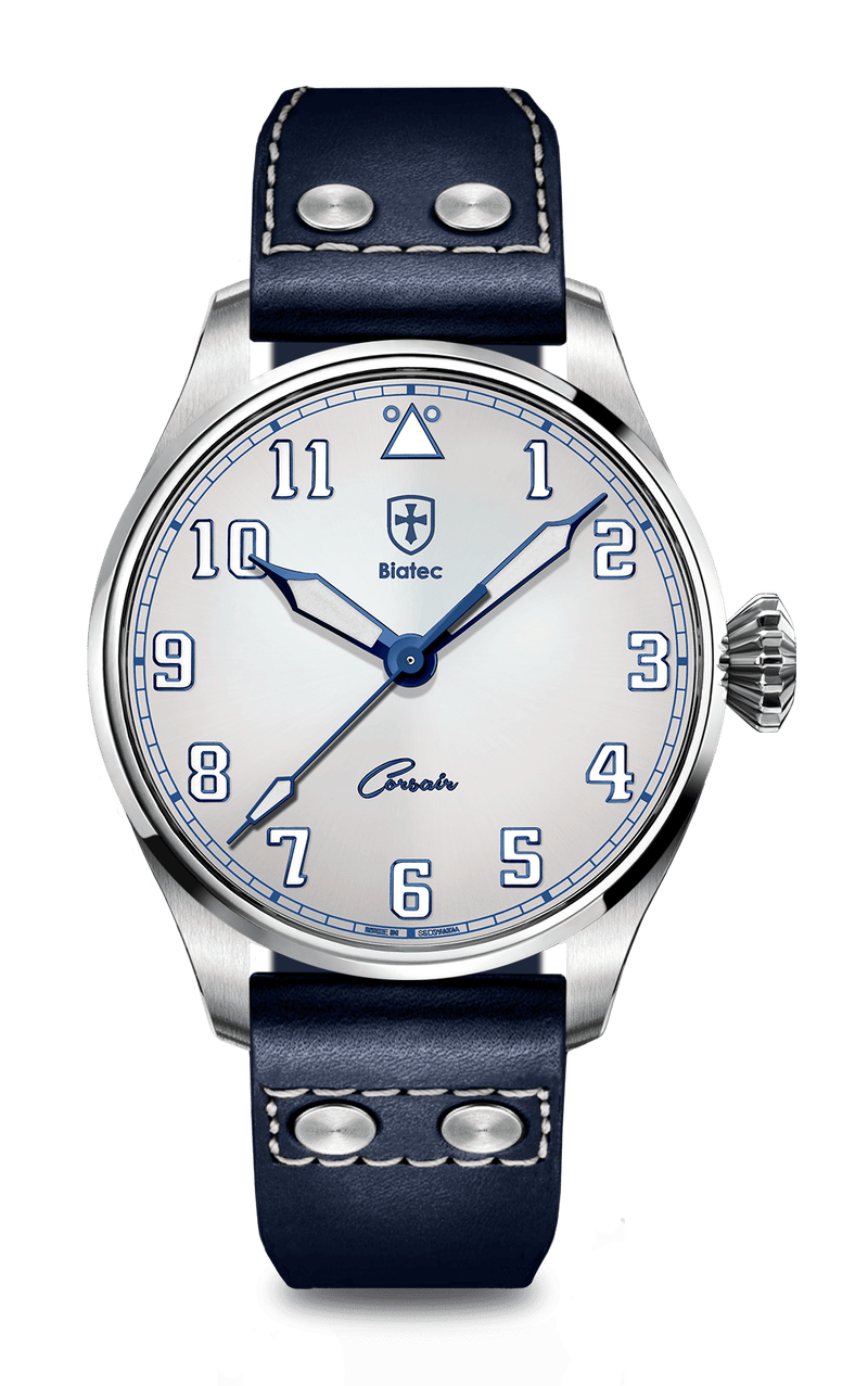 Biatec Corsair CS SE 01 N — white dial pilot-style watch (official photo)