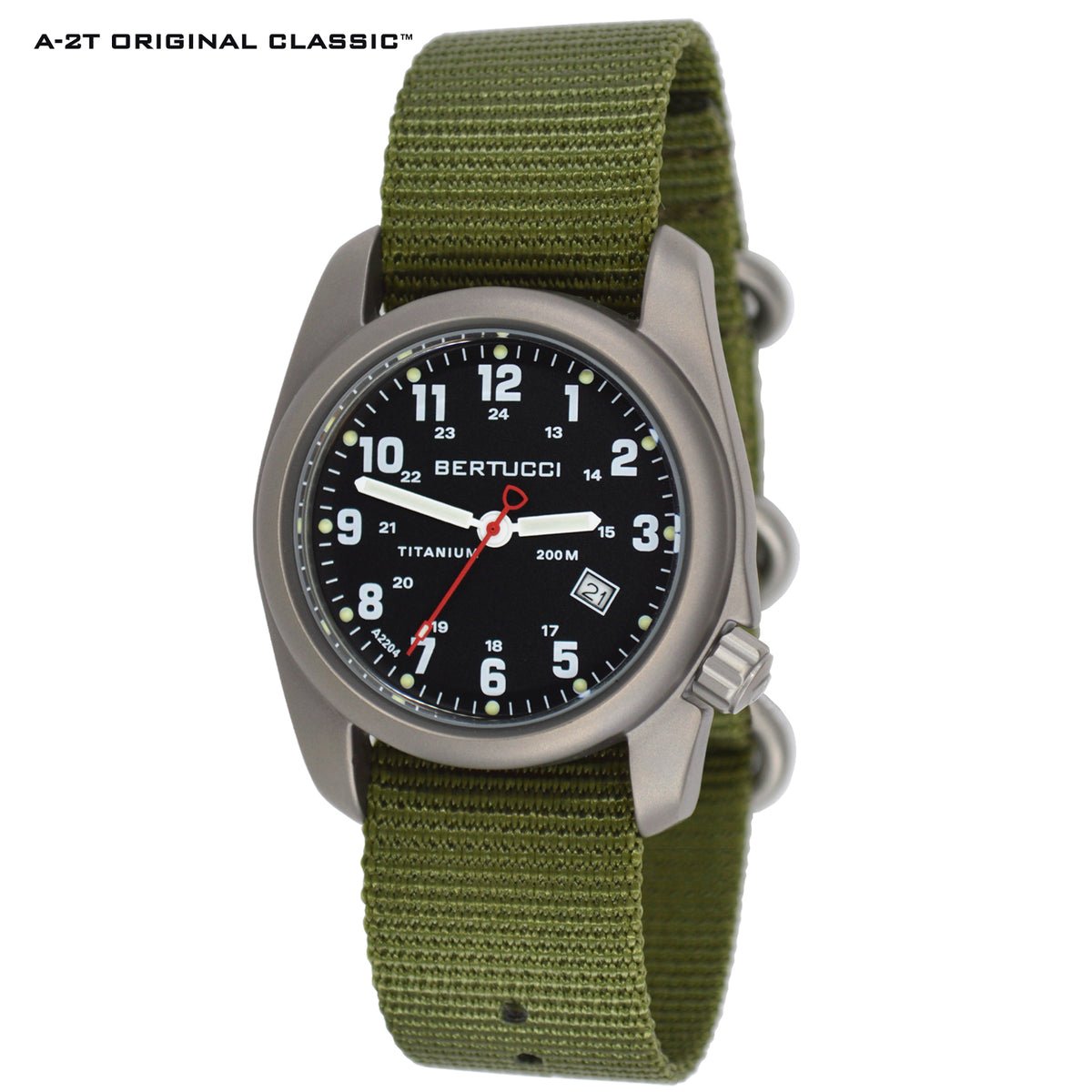 Bertucci A-2T Original Classic field watch (black dial) on nylon strap