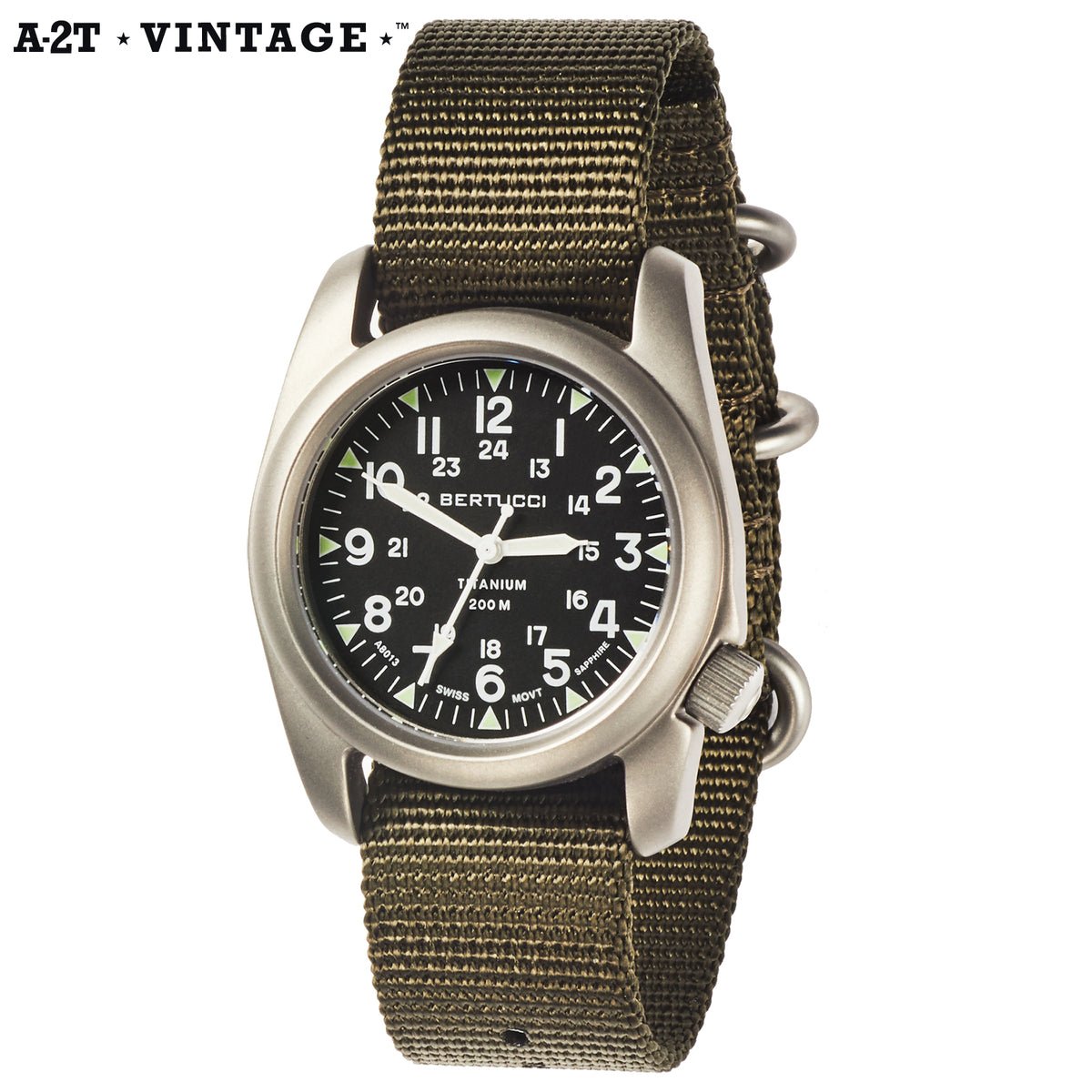 Bertucci A-2T Vintage titanium field watch on nylon strap