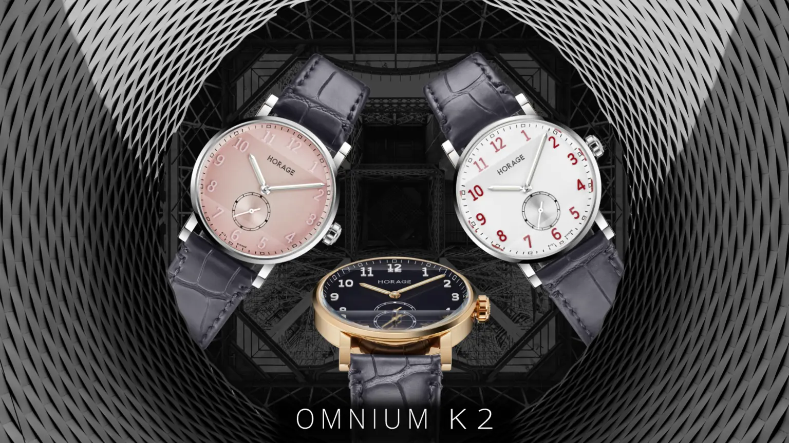 Horage Omnium K2 micro-rotor watch, dial view