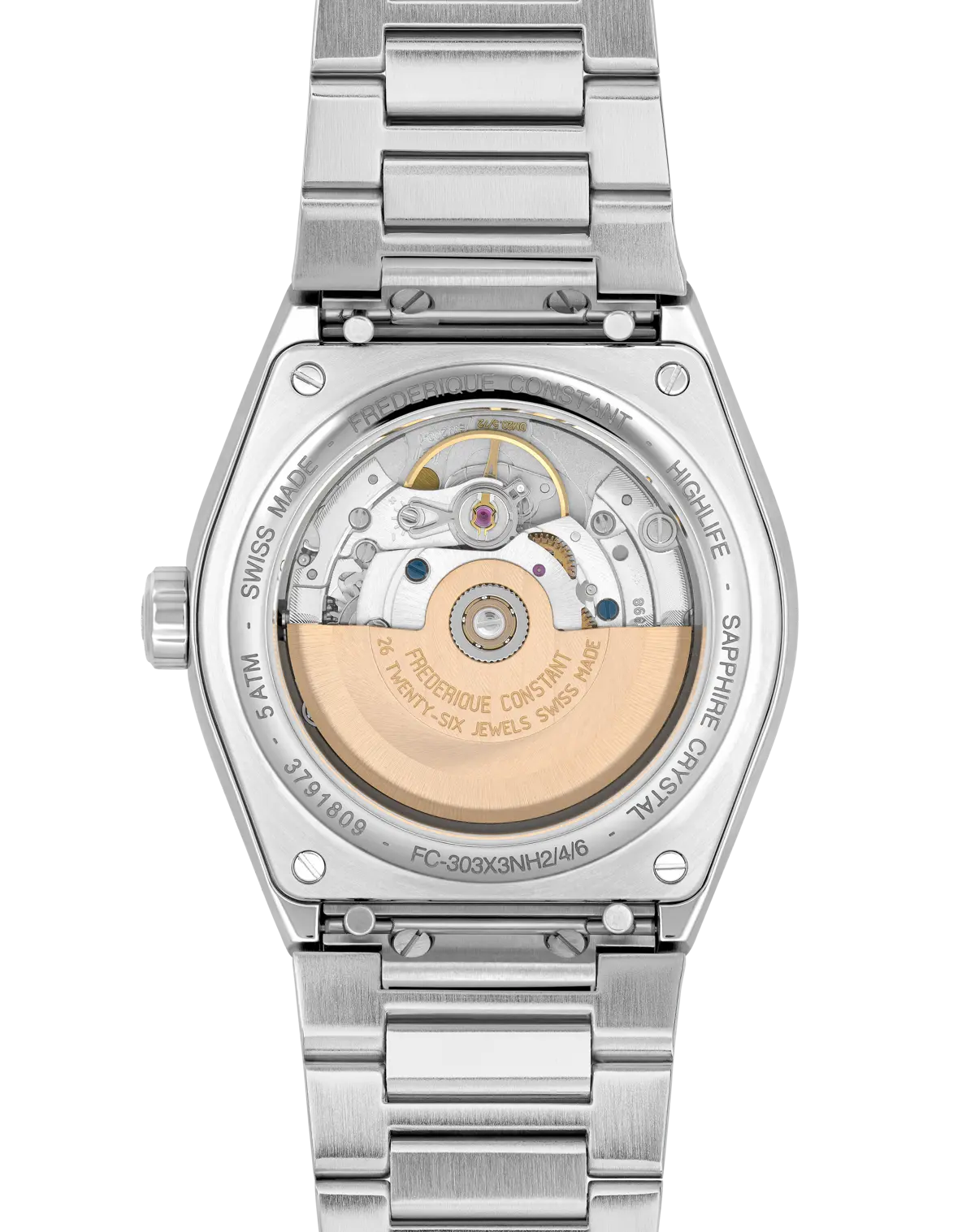 Frederique Constant Highlife Automatic COSC FC-303B3NH6B caseback view