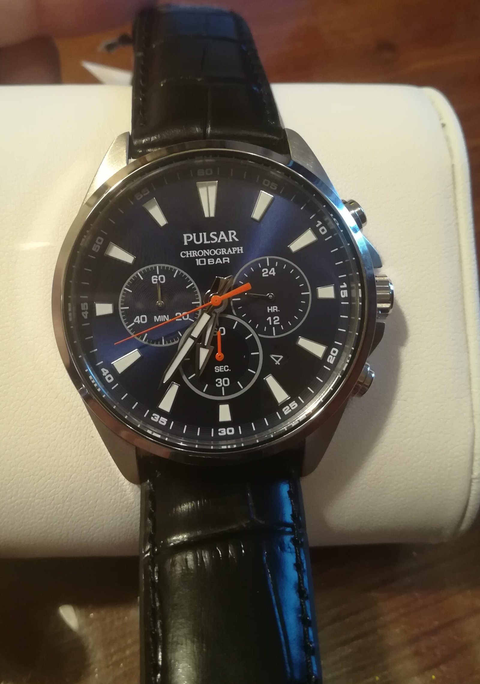 Pulsar chronograph watch – close-up