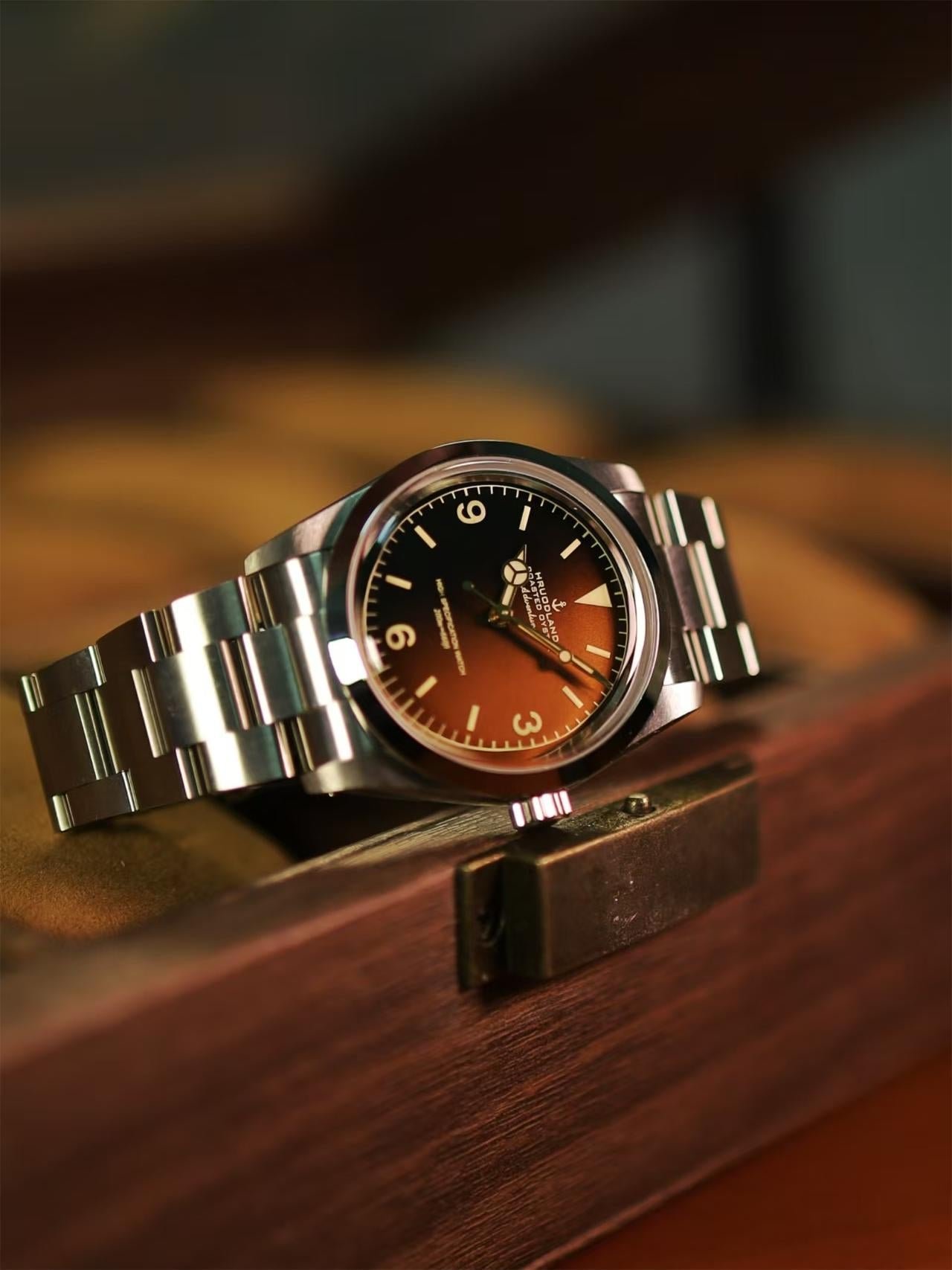 Hruodland F029 watch case and strap, matte tool watch look