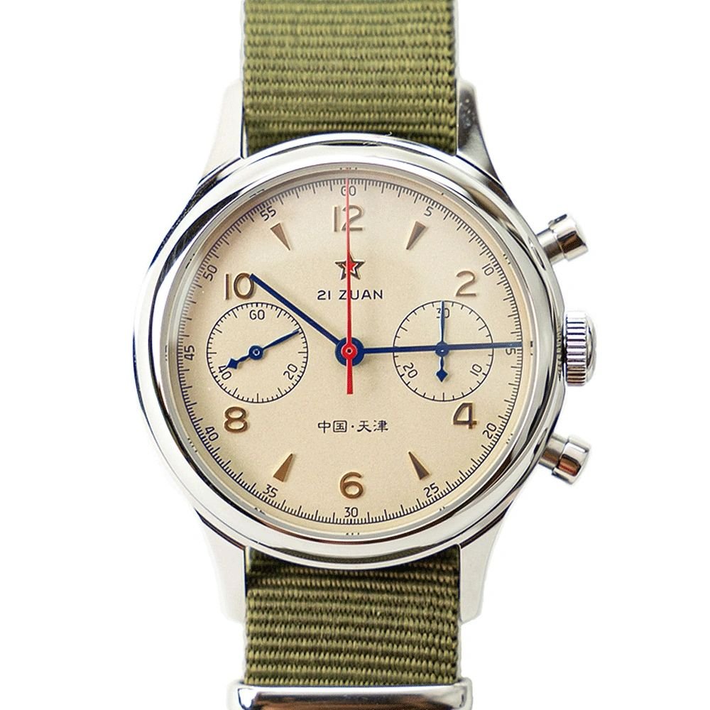 Seestern 1963 chronograph 38mm cream dial – front view