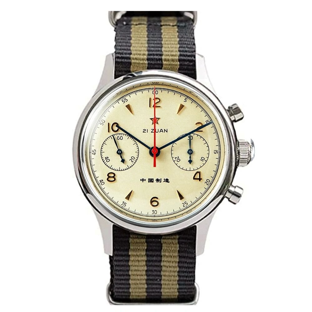 Seestern 1963 chronograph 40mm cream dial – front view