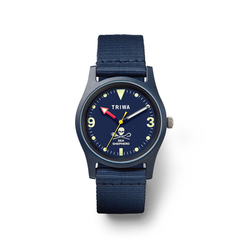 Triwa Ocean Plastic Sea Shepherd watch in deep blue